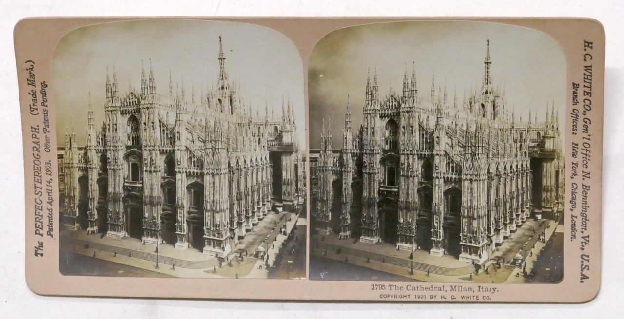 Fotografia stereoscopica - Il Duomo di Milano - 1901