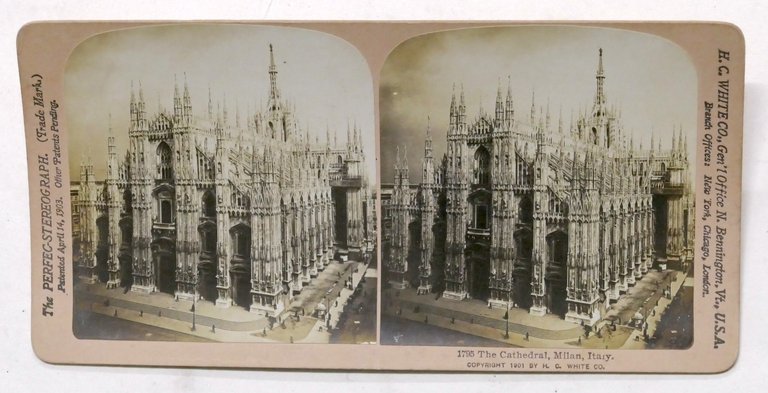 Fotografia stereoscopica - Il Duomo di Milano - 1901