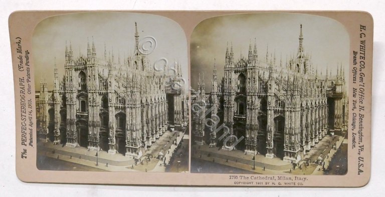 Fotografia stereoscopica - Il Duomo di Milano - 1901