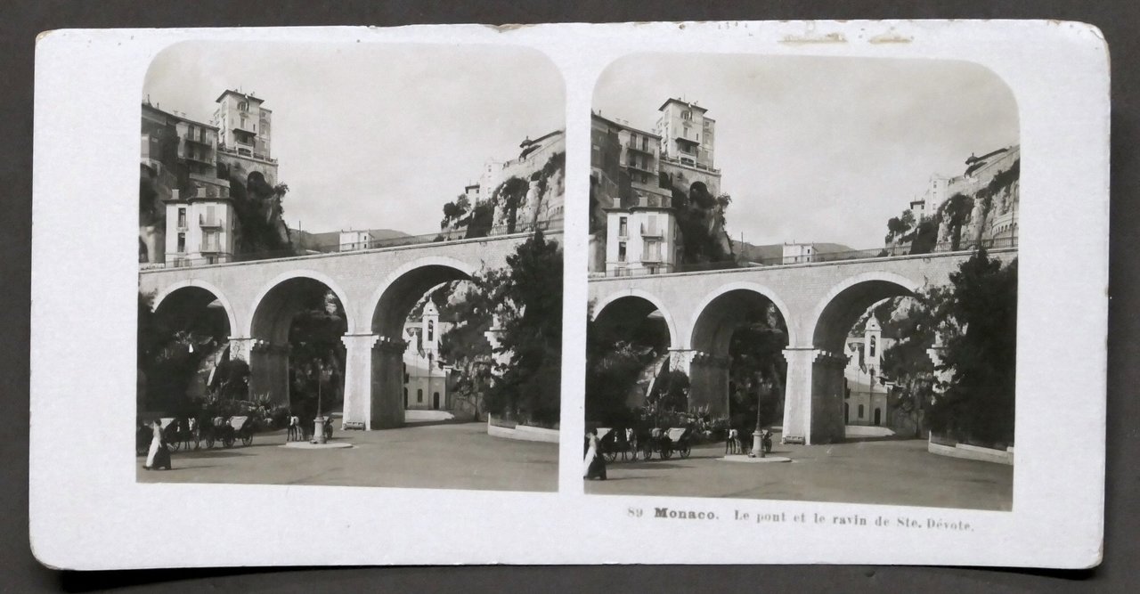 Fotografia stereoscopica - Monaco - Le pont et le ravin …
