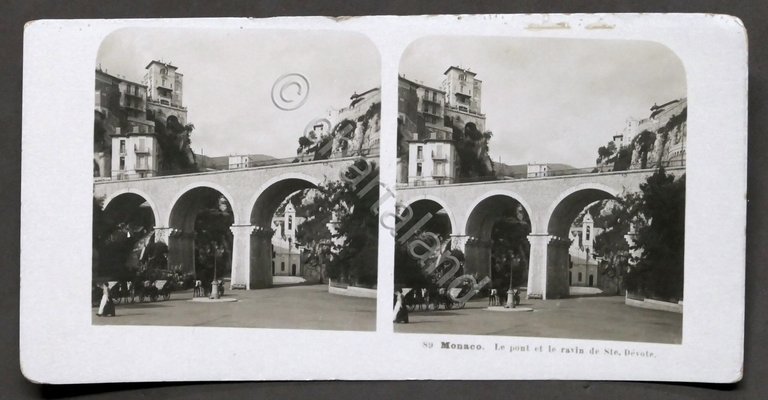 Fotografia stereoscopica - Monaco - Le pont et le ravin …