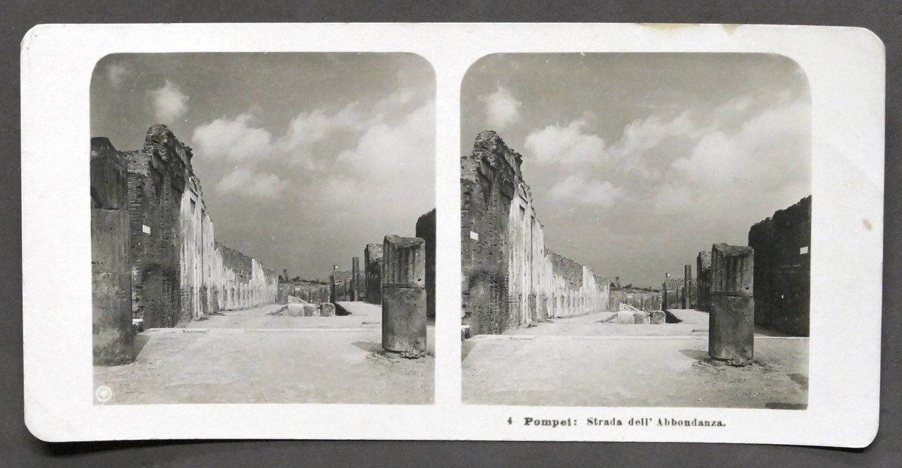 Fotografia stereoscopica - Pompei - Strada dell'Abbondanza - 1906