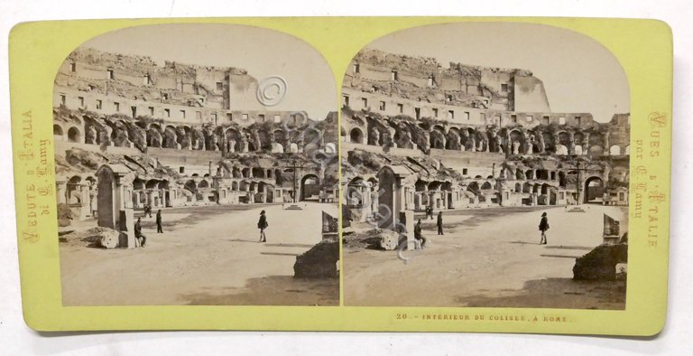 Fotografia stereoscopica - Roma - Interno del Colosseo - 1880 …