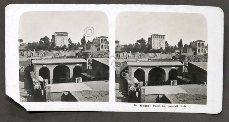 Fotografia stereoscopica - Roma - Palatino - Casa di Livia …