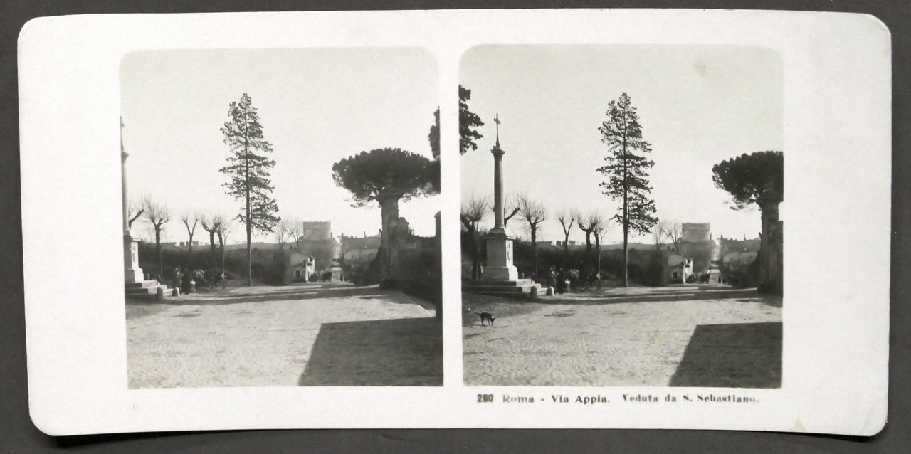 Fotografia stereoscopica - Roma - Via Appia - Veduta da …