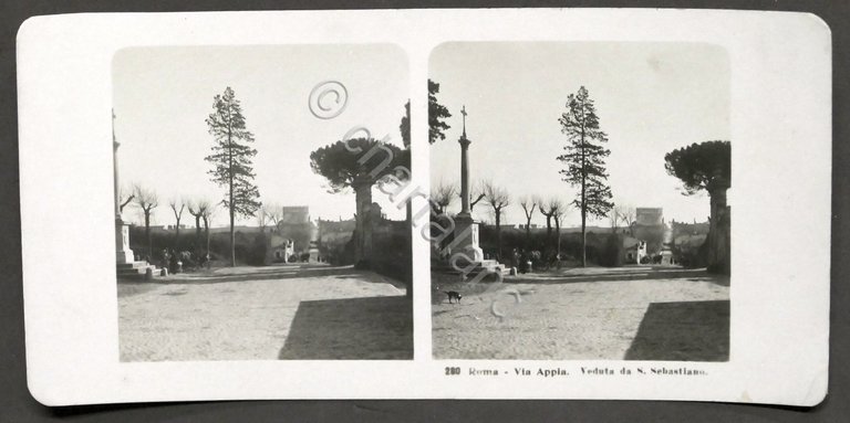 Fotografia stereoscopica - Roma - Via Appia - Veduta da …