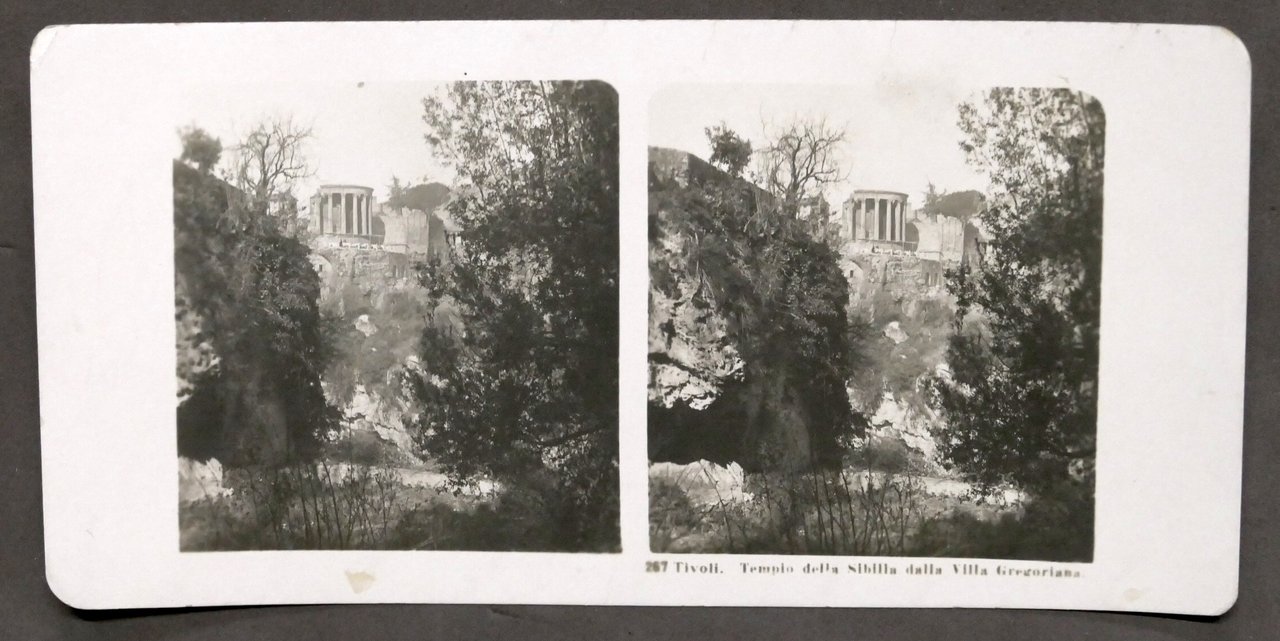 Fotografia stereoscopica - Tivoli - Tempio della Sibilla - 1908