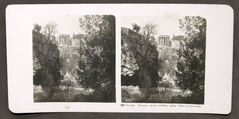 Fotografia stereoscopica - Tivoli - Tempio della Sibilla - 1908
