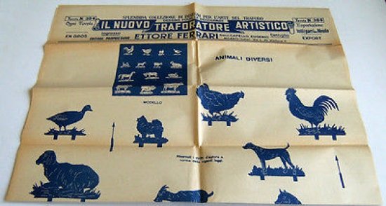 Fretwork Tavola n° 354 - Traforo Ferrari 1935 ca. Animali diversi 2