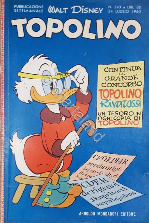 Fumetti - Libretto Topolino - N. 243 - 1960 con …