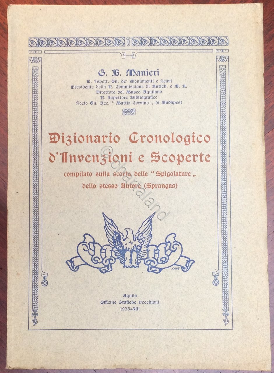 G. B. Maieri - Dizionario cronologico d' Invenzioni e Scoperte …