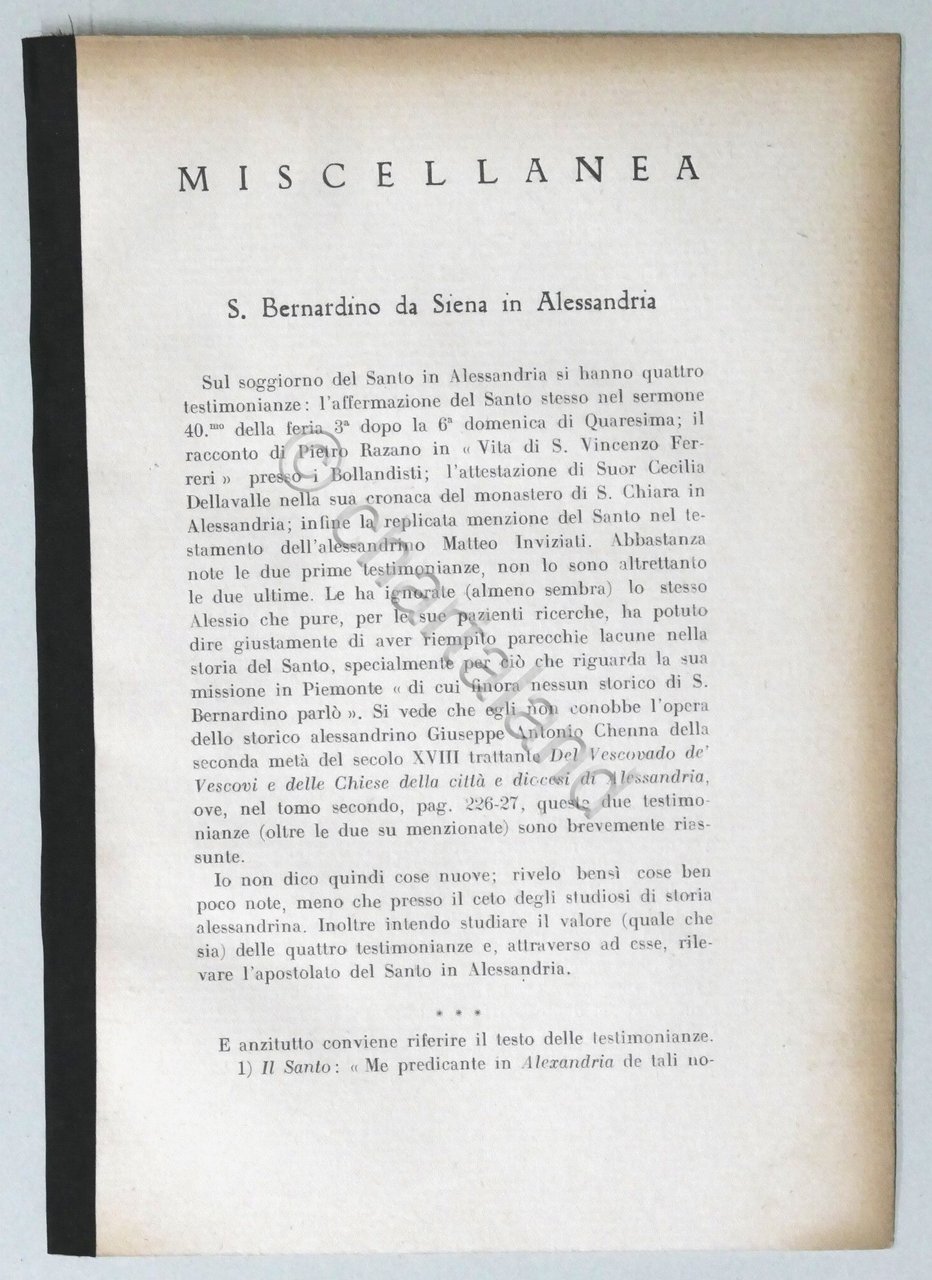 G. Burroni - S. Bernardino da Siena in Alessandria - …