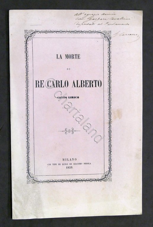 G. Carcano - La morte di Carlo Alberto - Canto …