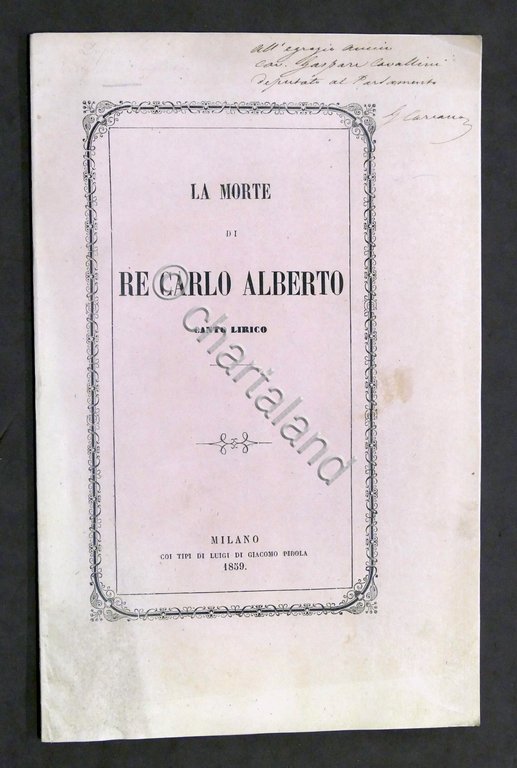 G. Carcano - La morte di Carlo Alberto - Canto …