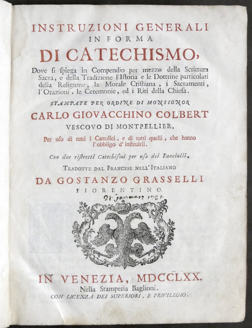 G. Colbert - Istruzioni generali in forma di catechismo - …