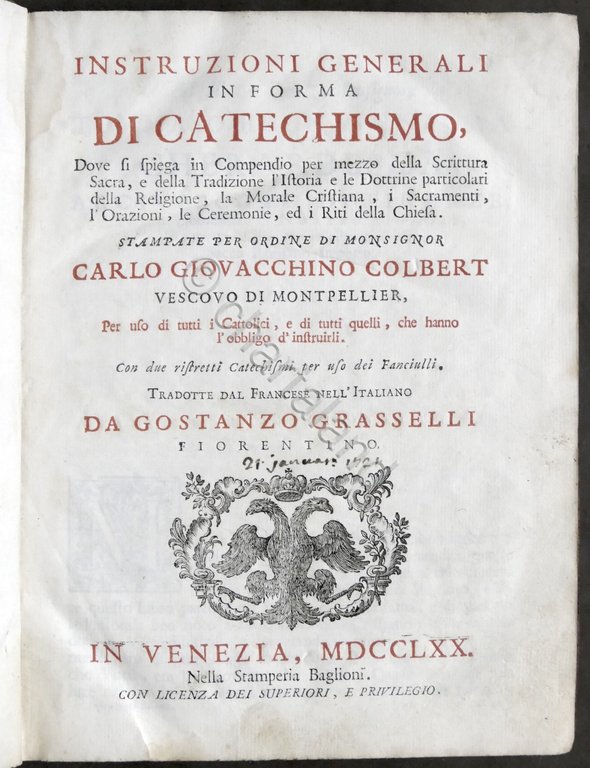 G. Colbert - Istruzioni generali in forma di catechismo - …