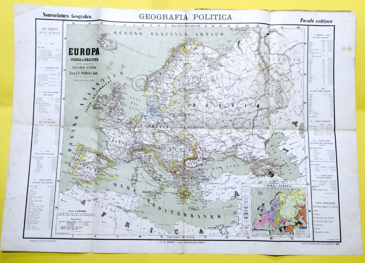 G. Cora - Carta dell'Europa fisica e politica - ed. … | Immagine principale