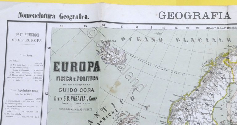 G. Cora - Carta dell'Europa fisica e politica - ed. … | Immagine Gallery 3
