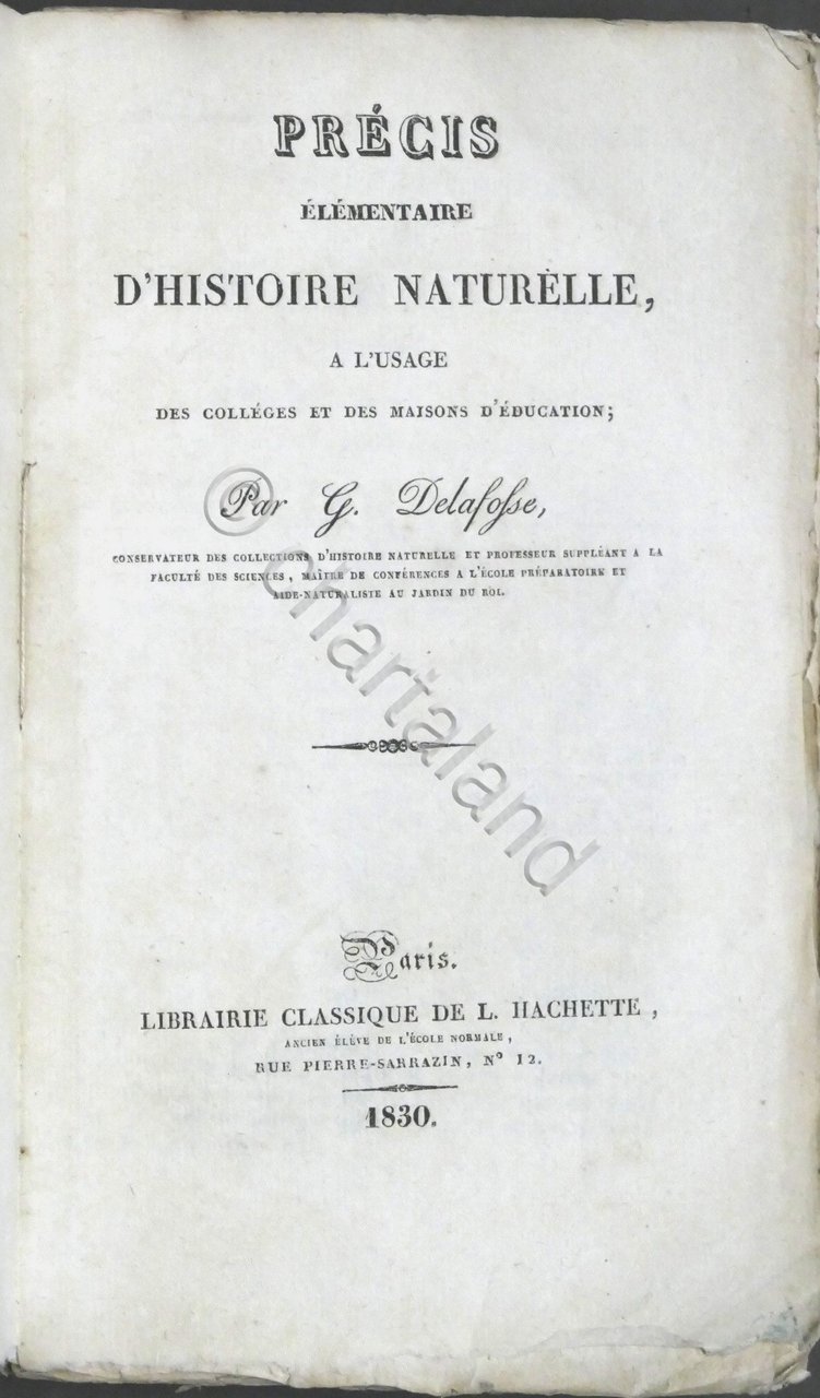 G. Delafosse - Precis elementaire d'histoire naturelle - 1830 | Immagine principale