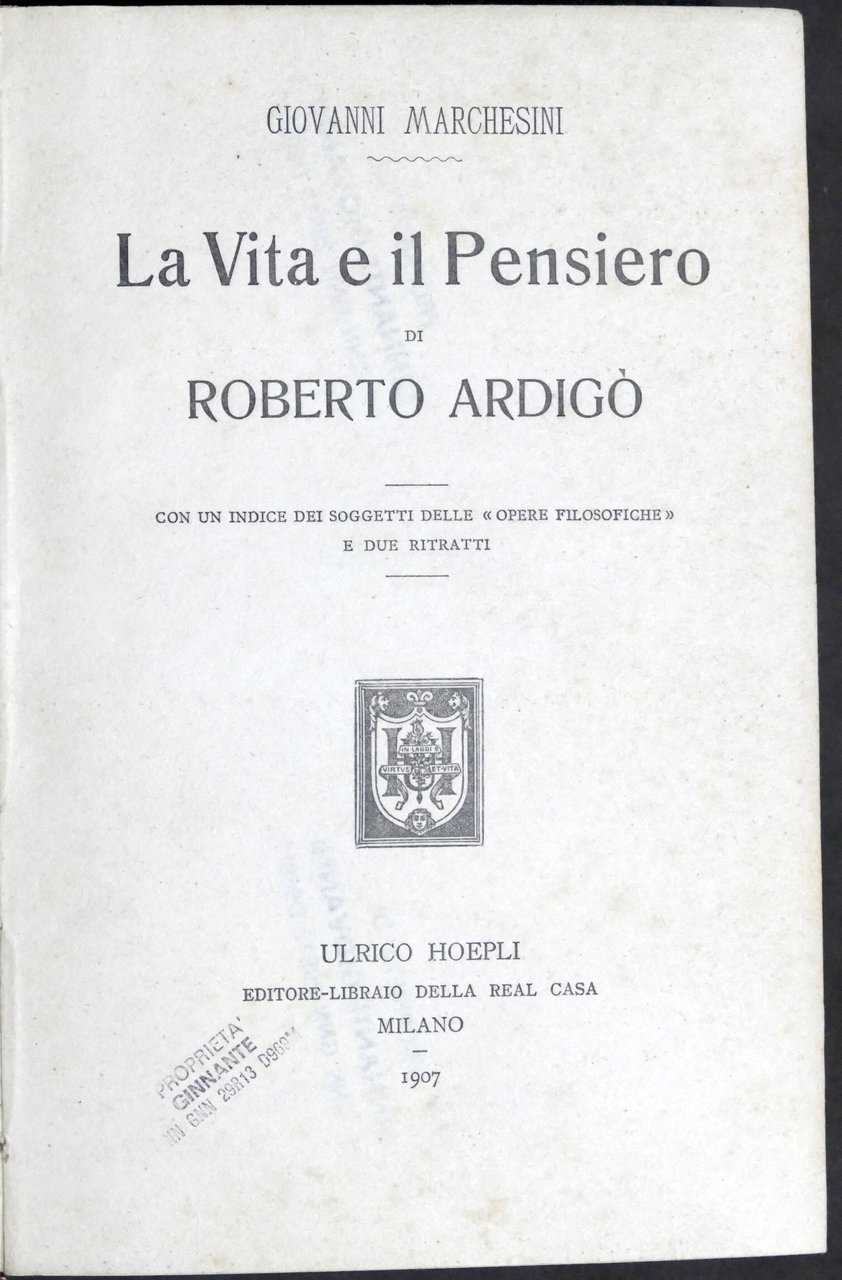 G. Marchesini - La vita e il pensiero di Roberto …