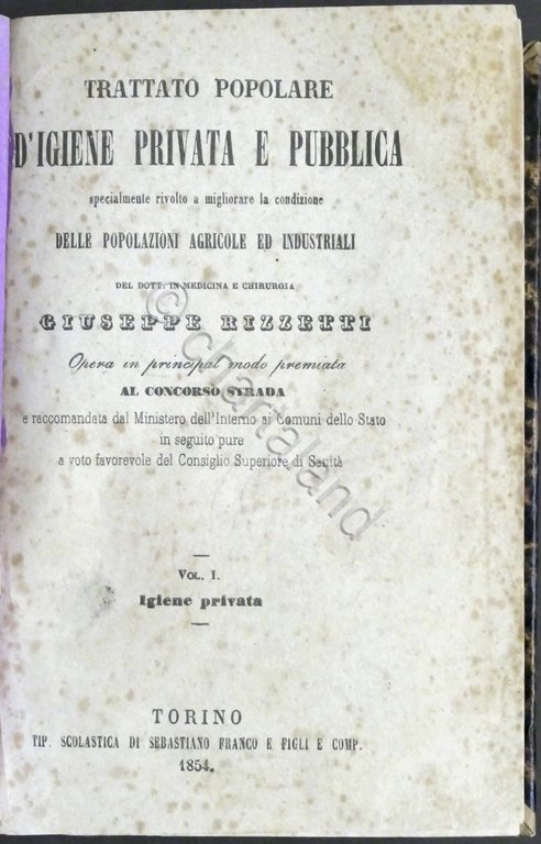G. Rizzetti - Trattato popolare d'igiene privata e pubblica- Opera …