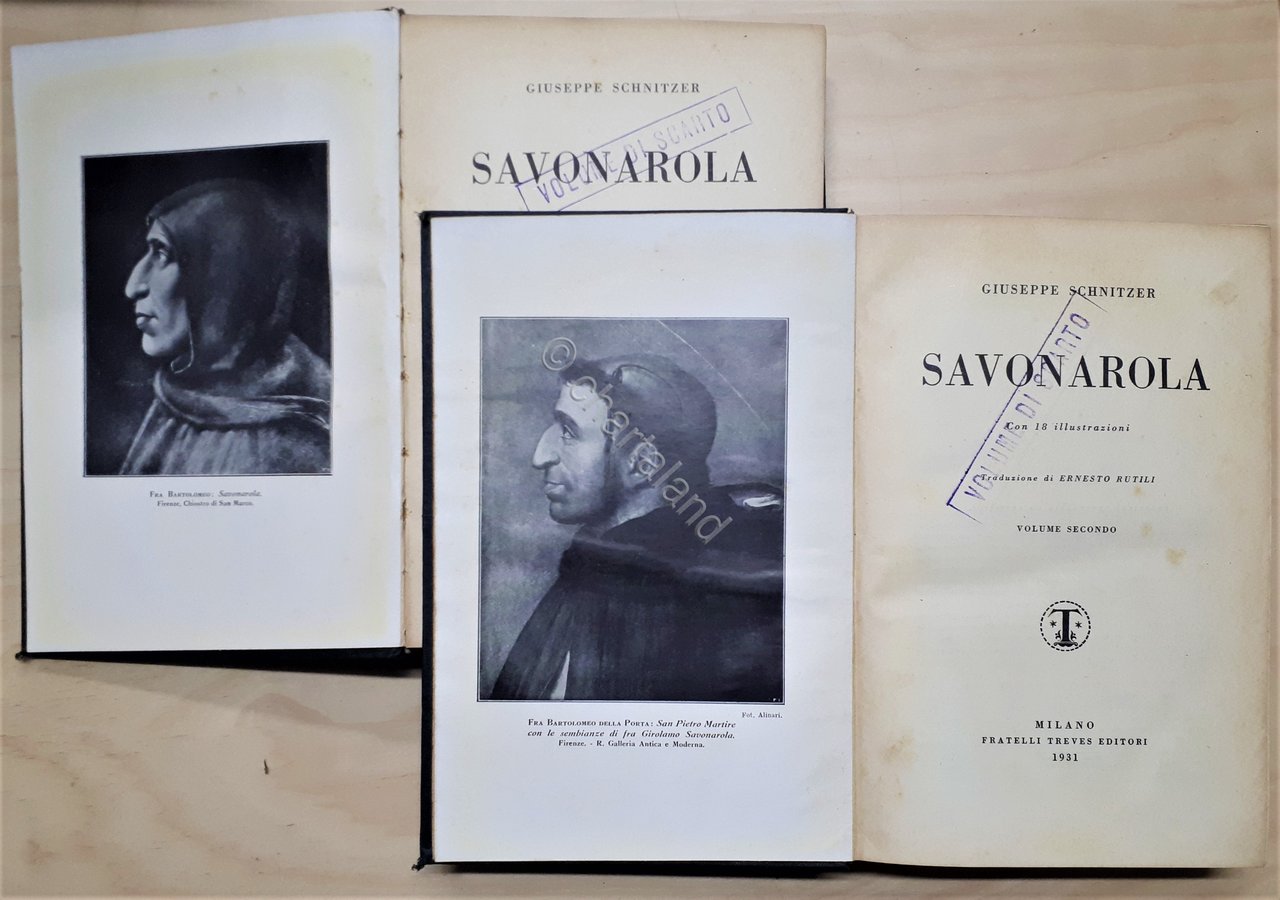 G.Schnitzer Biografia - Savonarola - ed. 1931 Opera completa | Immagine principale