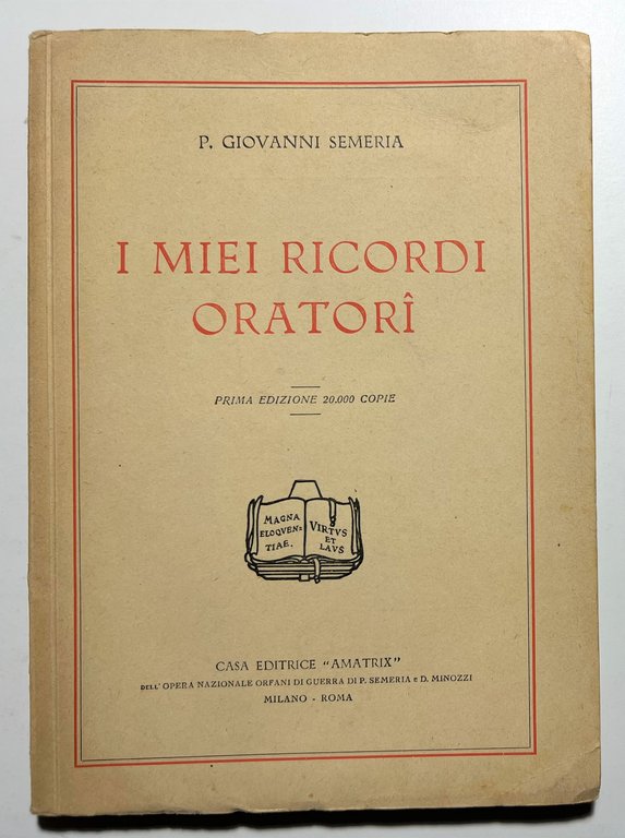 G. Semeria - I miei Ricordi Oratori - ed. 1927 | Immagine Gallery 1