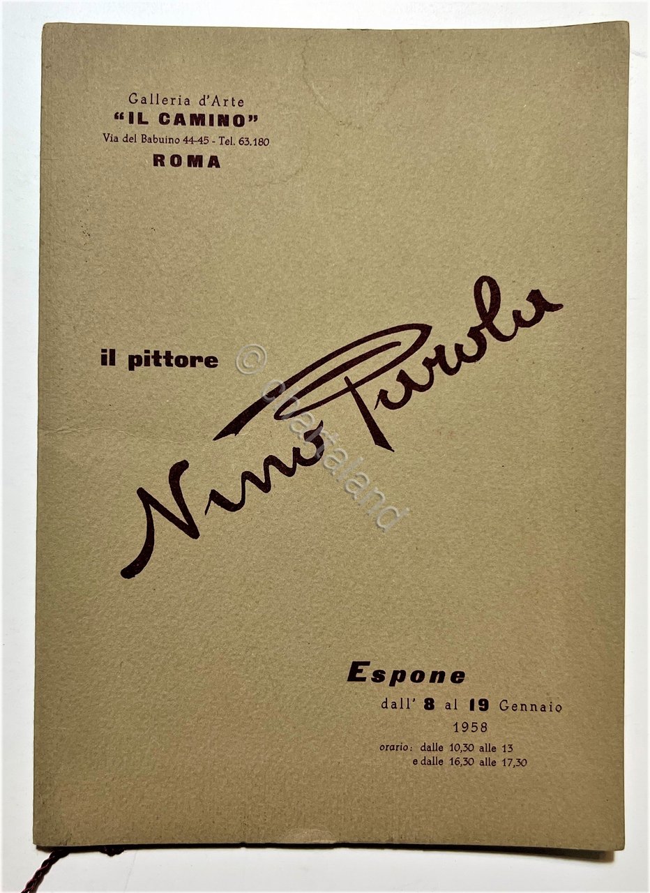 Galleria d'Arte Il Camino Roma - Il Pittore Nino Parola …