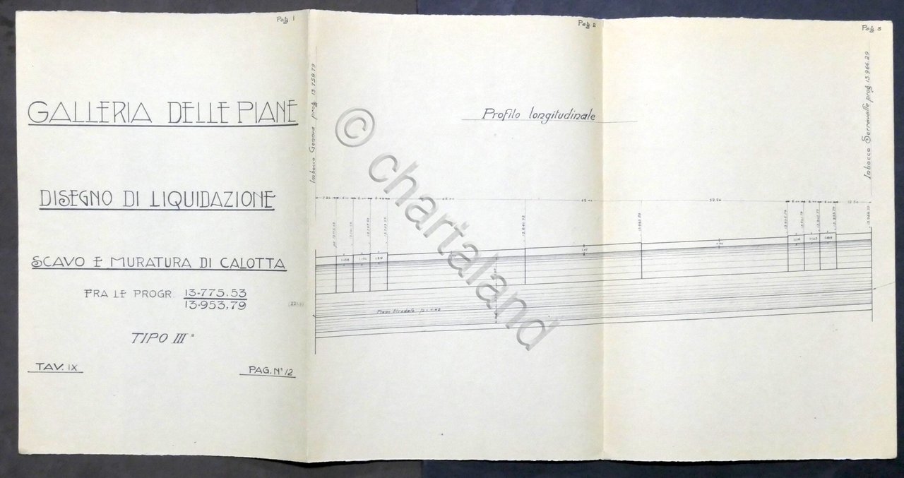 Galleria delle Piane - Disegno scavo e muratura di calotta …