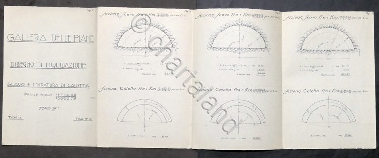 Galleria delle Piane - Disegno scavo e muratura di calotta …