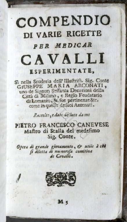 Ganevese Il grande marescalco francese maestro della conoscenza de cavalli …