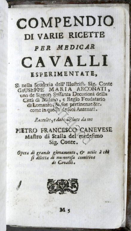 Ganevese Il grande marescalco francese maestro della conoscenza de cavalli …