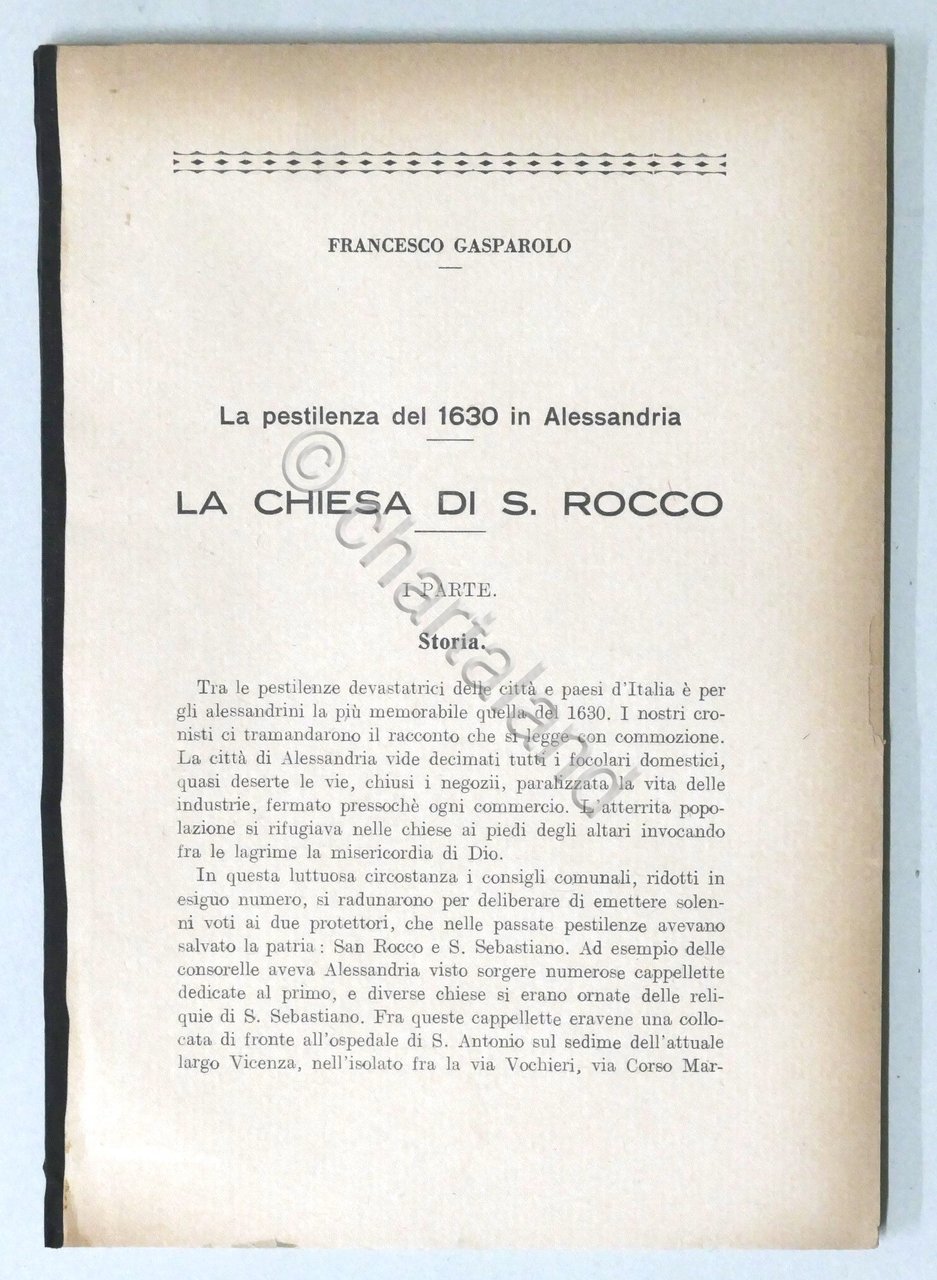 Gasparolo - La pestilenza del 1630 in Alessandria La Chiesa …