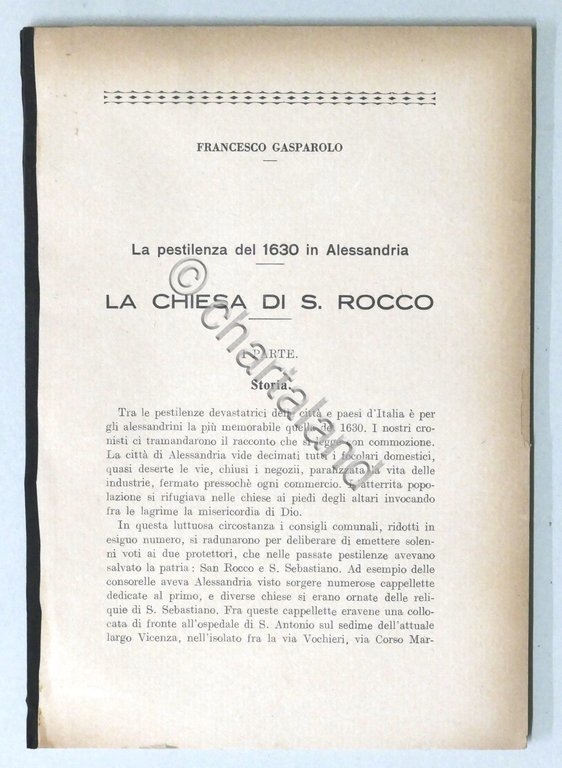 Gasparolo - La pestilenza del 1630 in Alessandria La Chiesa …