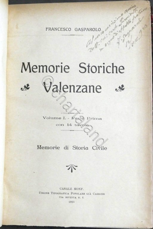 Gasparolo - Memorie storiche valenzane - Opera completa 1923 - … | Immagine Gallery 4