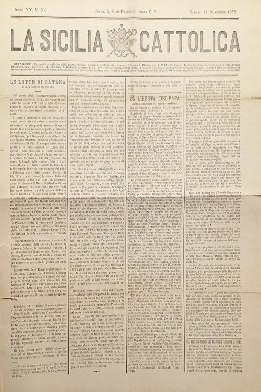 Gazzetta - La Sicilia Cattolica N. 253 - Palermo, 11 …