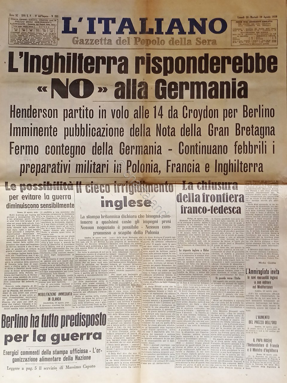 Gazzetta del Popolo della Sera - L'Italiano N. 203 - …