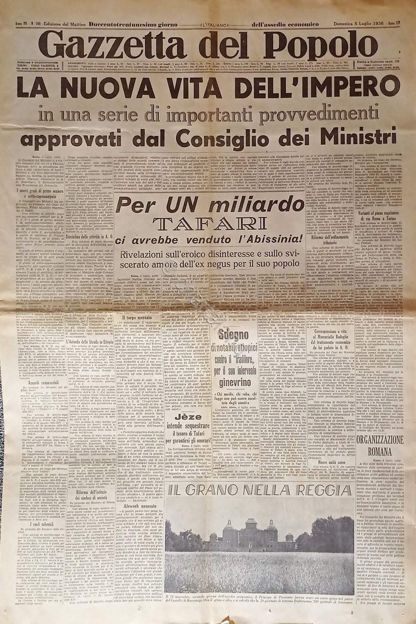 Gazzetta del Popolo N. 160 - 1936 La nuova vita …