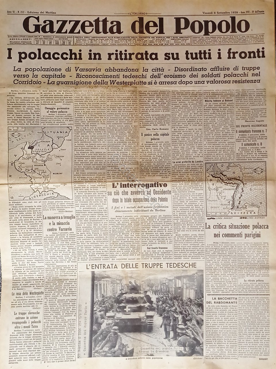 Gazzetta del Popolo N. 213 - 1939 I polacchi in …
