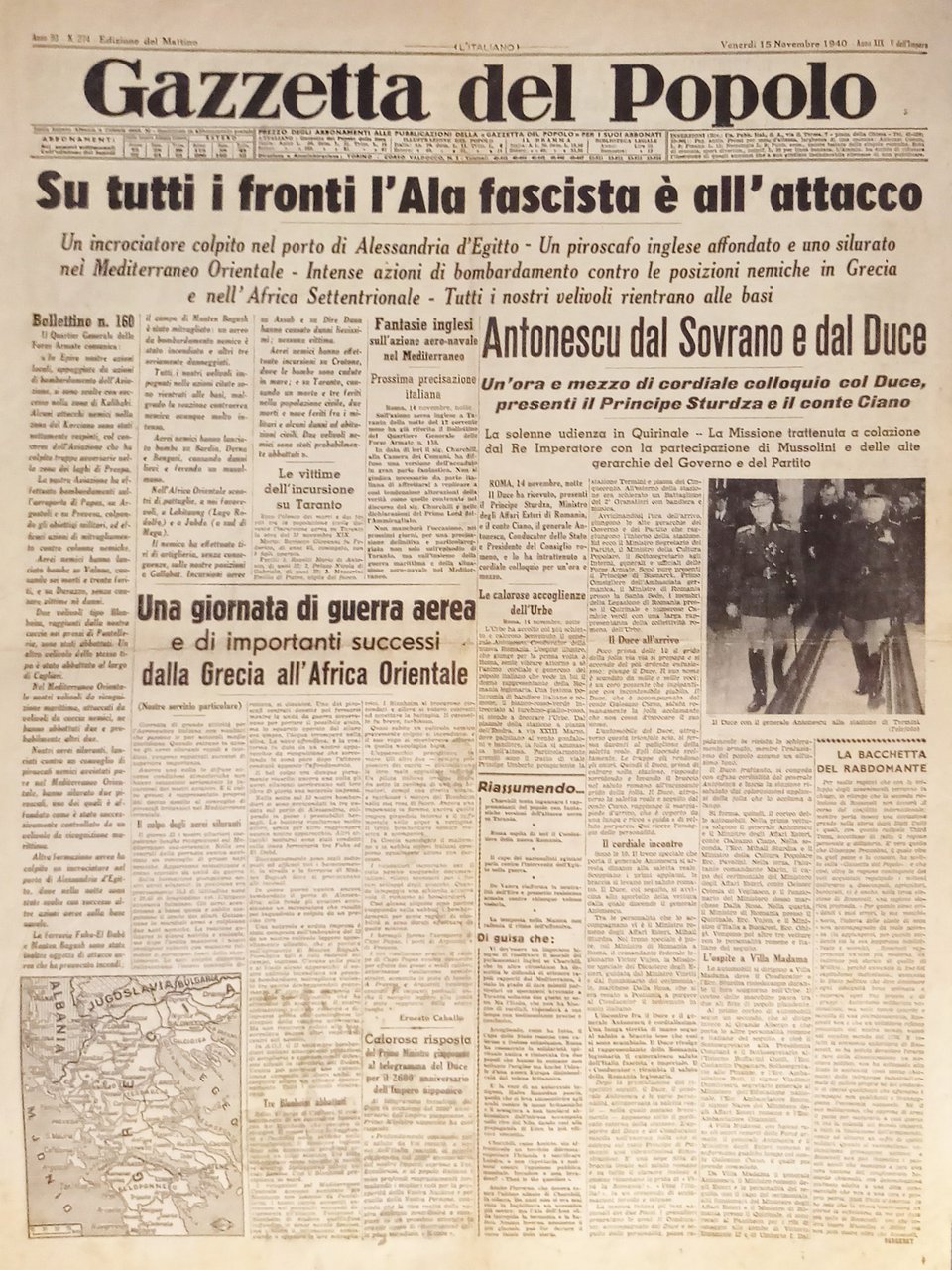 Gazzetta del Popolo N. 274 - 1940 Su tutti i … | Immagine principale