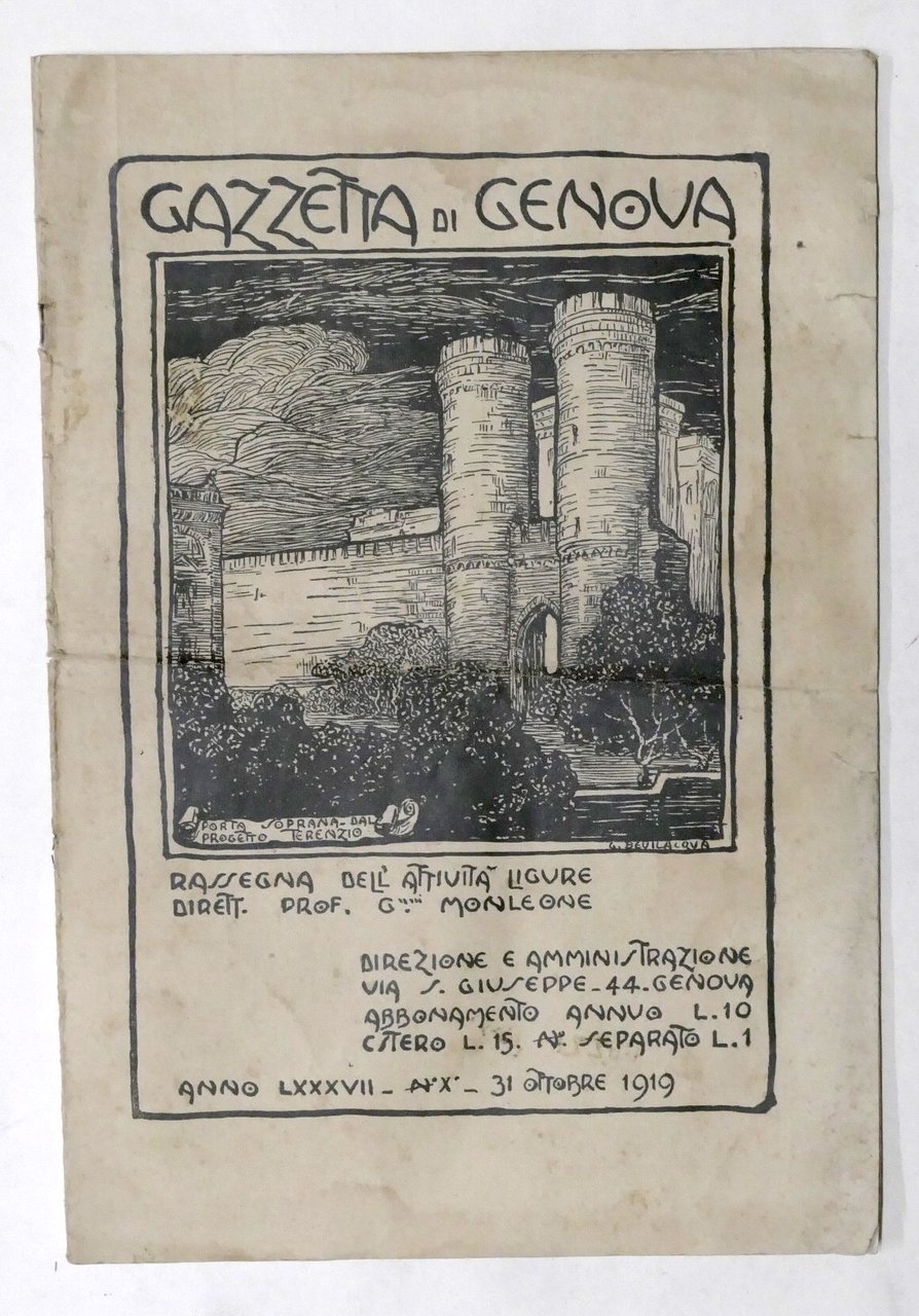 Gazzetta di Genova Rassegna di attività ligure - Anno LXXXVII …