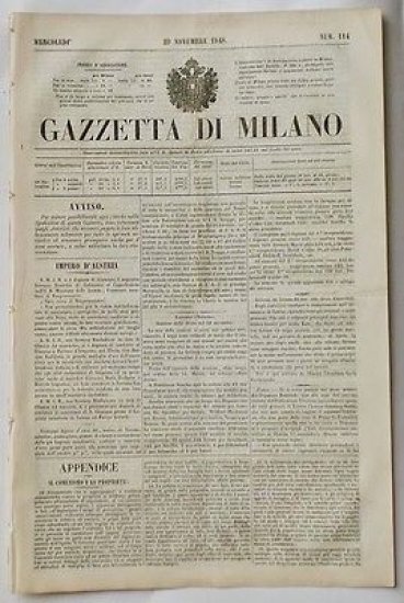 Gazzetta di Milano - N° 114 - Mercoledì - 29 …