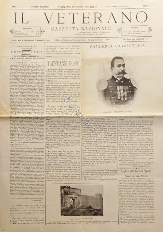 Gazzetta Nazionale Roma - Il Veterano N. 17 - 1900 …