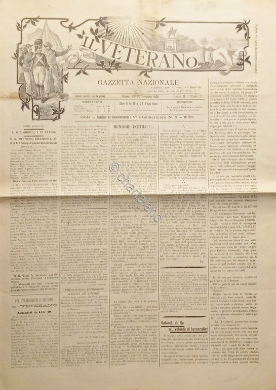 Gazzetta Nazionale Roma - Il Veterano N. 2 - 1901