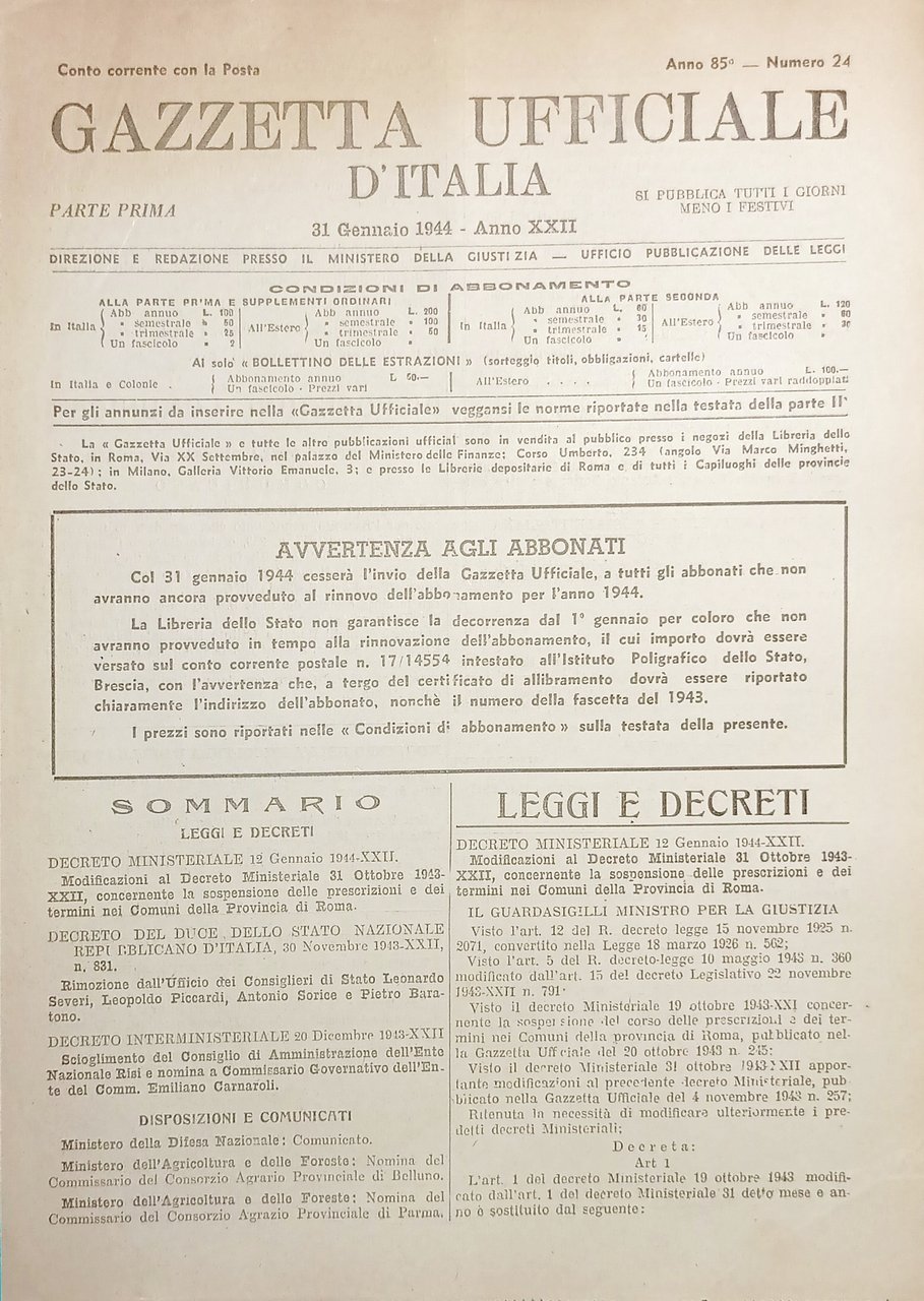 Gazzetta Ufficiale d'Italia N. 24 - 1944
