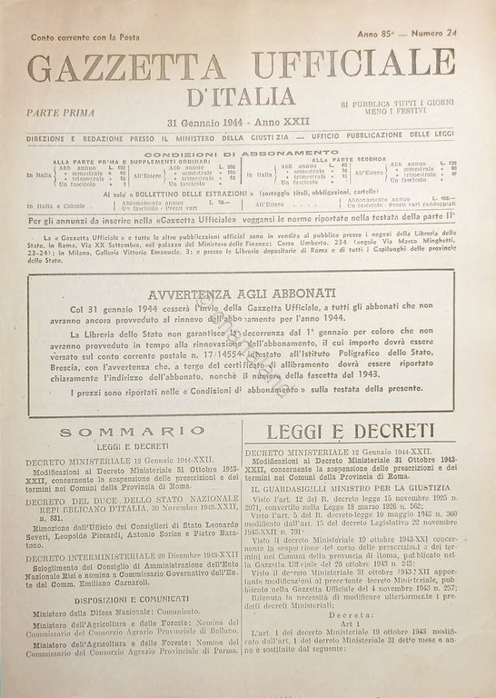Gazzetta Ufficiale d'Italia N. 24 - 1944