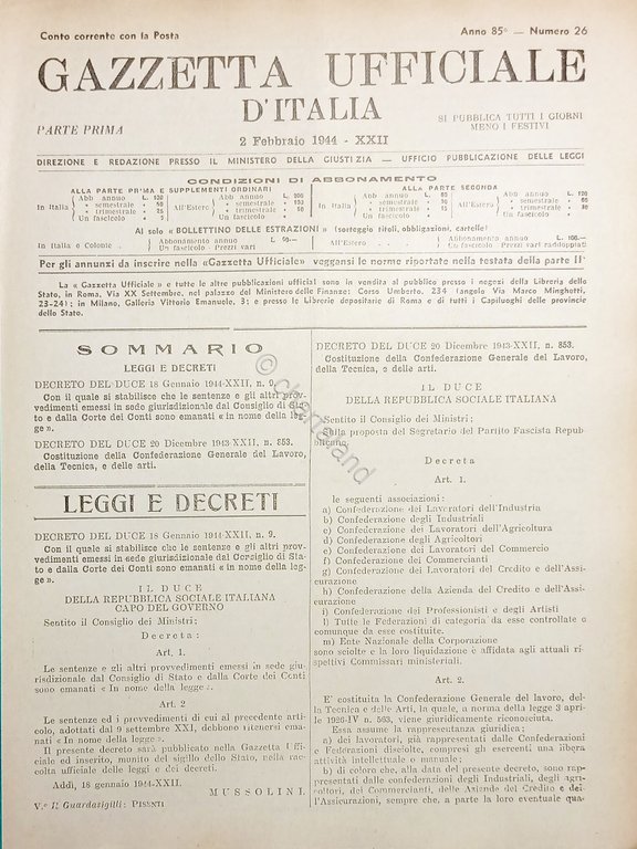 Gazzetta Ufficiale d'Italia N. 26 - 1944