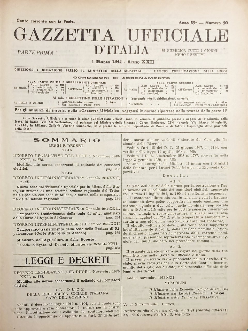 Gazzetta Ufficiale d'Italia N. 50 - 1944