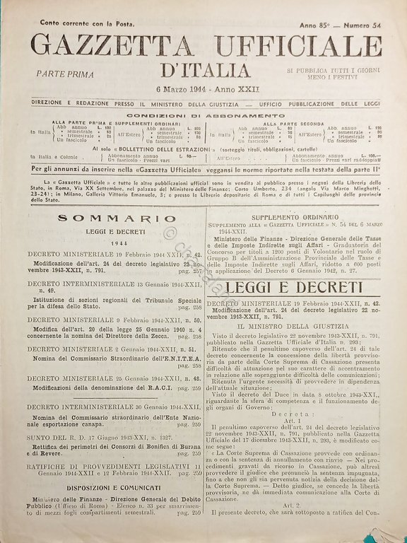 Gazzetta Ufficiale d'Italia N. 54 - 1944