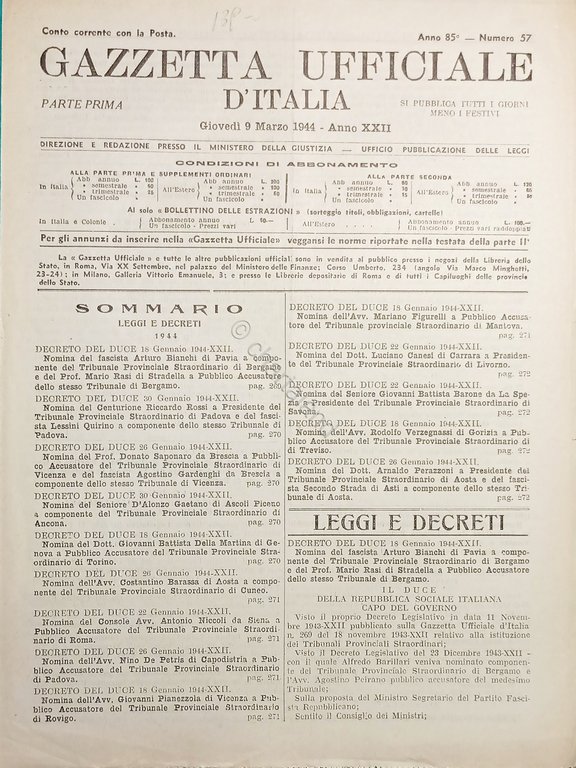 Gazzetta Ufficiale d'Italia N. 57 - 1944
